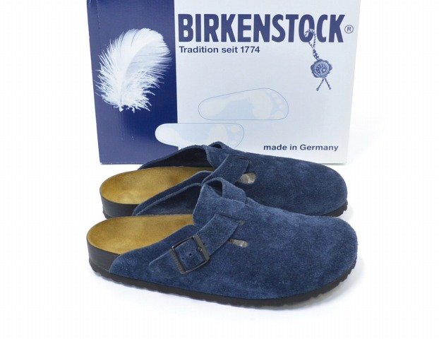 birkenstock boston blue suede