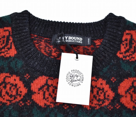 Cootie Cootie Rose Pattern Sweater Rose Pattern Sweater L Red 17aw Crew Neck Knit Crew Neck Knit Floral Design Rose Rose