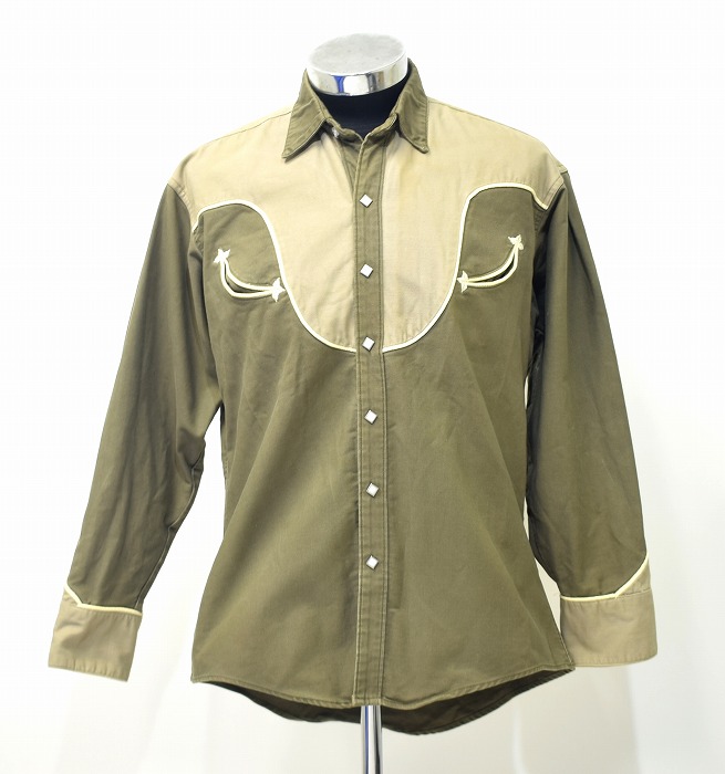 【中古】Rock mount Ranch Wear (ロックマウント ランチウェア) アメリカ製 Western Shirt 6813 ウエスタンシャツ カウボーイ CUSTOM FITTED Vintage ヴィンテージ USA カスタムフィット 別注 BROWN M 年代 Rodeo 西部 ロデオ RETRO レトロ OLD オールド バイク バイカー