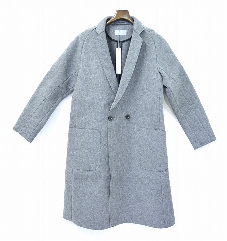 【新品】 juha (ユハ) CUT OFF CHESTER COAT カットオフチェスターコート GREY 2 MADE IN JAPAN メルトン MELTON おしゃれ