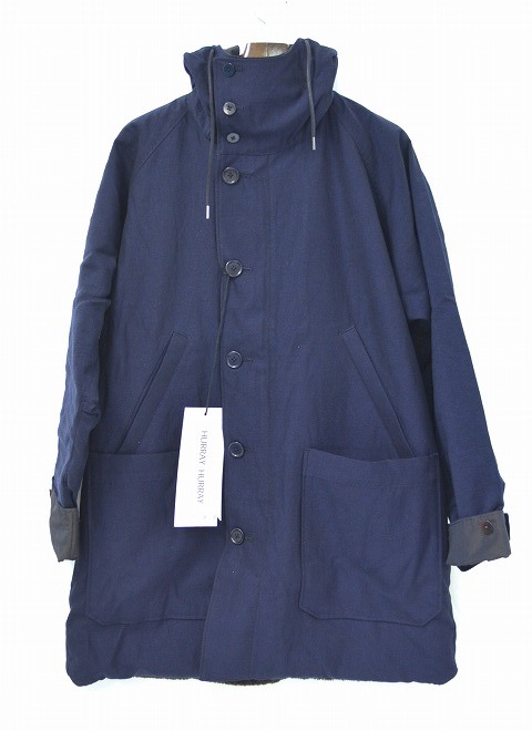【新品】HURRAY HURRAY （フレイフレイ）Reversible Hooded Coat NAVY 1 リバーシブルフーデッドコート フード 1　モッズコート おしゃれ ブルーナボイン ミリタリー ストリート カジュアル アメカジ｜used select shop Greed