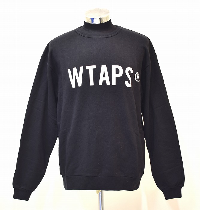 【新品】WTAPS （ダブルタップス）WTVUS CREW-NECK SWEATSHIRT 202ATDT-CP01S 労働者の一団素っ首 トレーナー 長袖 L/S LOGO ロゴタイプ BLACK LARGE ミリタリー MILITARY 日本製 流汗 WORK 細工物 表どおり Street アメカジ COTTON SCREEN 裏原 調教師 Tops トップス
