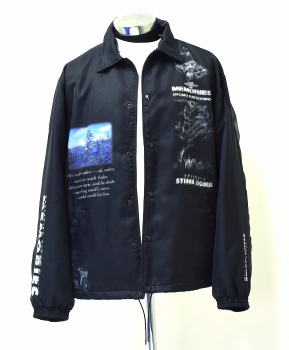 【新品】 SEVESKIG (セヴシグ)  × 大友克洋 MEMORIES Holom Coach Jacket STINK BOMB メモリーズ 3Dホログラム コーチ職 上衣 上衣 共同研究 別注 最臭武器体系 BLACK L 日本製 アニメ Katsuhiro Otomo アウター 長袖 上衣 Street 表どおり アメカジAKIRA