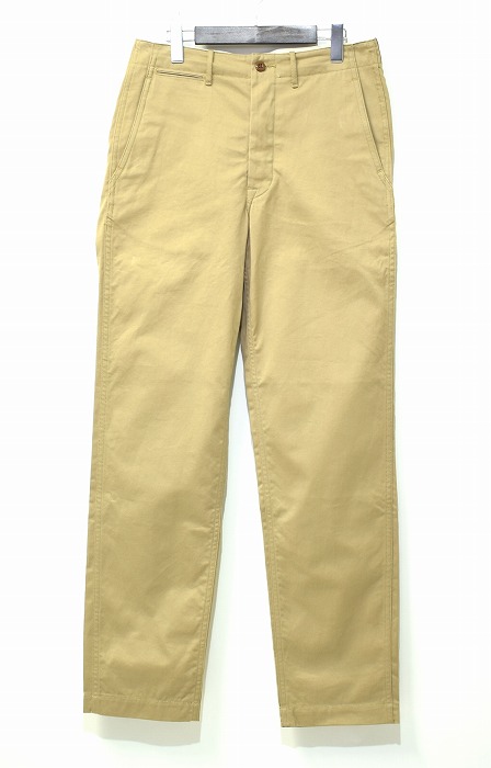 【中古】 SCYE BASICS (サイベーシックス) Cotton Chino Trousers 5114-81312 Army Vintage Cloth Military コットン チノ トラウザーズ Pants パンツ ヴィンテージ ミリタリー 定番 別注 BEIGE 29 MADE IN JAPAN トラッド アメトラ カジュアル ストリート アメカジ おしゃれ｜used select shop Greed