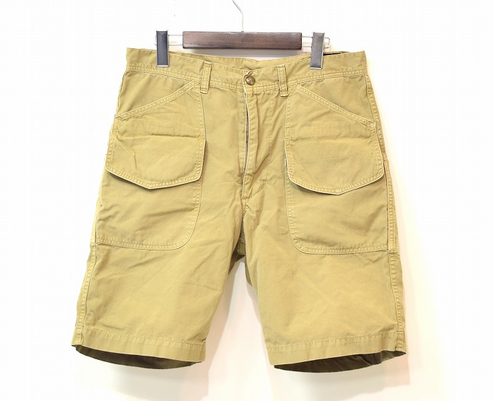 【中古】 orslow (オアスロウ) UTILITY WORK SHORTS KHAKI 3 ユーティリティワークショーツ Cotton 日本製 Military ミリタリー Short Pants ショートパンツ ハーフ 短パン Camp キャンプ Outdoor アウトドア Surf サーフ アメカジ ハンティング 古着 6ポケット ベイカー