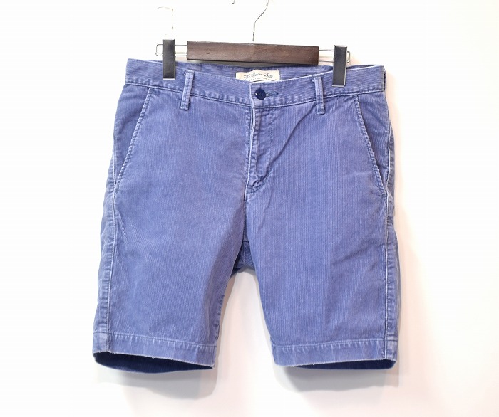 【中古】 REMI RELIEF（レミレリーフ）Corduroy Shorts コーデュロイショーツ BLUE S ショートパンツ ハーフ 短パン Vintage ヴィンテージ アメカジ ストリート カジュアル 定番 人気 MADE IN JAPAN 加工 ボトムス Surf サーフ カジュアル おしゃれ UNISEX