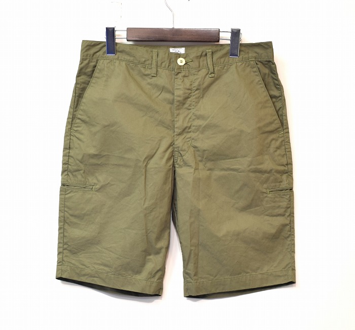 【中古】 POST O'ALLS (ポストオーバーオールズ) 7つポケット ショーツ 7POCKET SHORTS ショートパンツ ハーフ SHORT POST OVERALLS 日本製 OLIVE M カジュアル ストリート アメカジ MENPOLINI Shorts メンポリーニ メンズ Cotton ライトツイル CARGO カーゴ WORK ワーク｜used select shop Greed