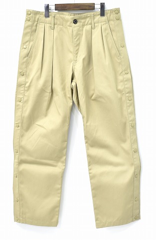【新品】HABANOS （ハバノス）B.B WIDE CHINOS バスケットボール ワイドチノパンツ プリーツチノパン タック BEIGE M PANTS スポーツ ストリート
