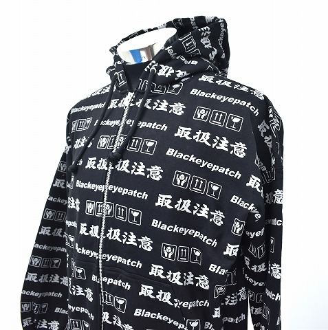 【楽天市場】【新品】 BLACK EYE PATCH (ブラックアイパッチ) HANDLE WITH CARE ZIP HOODIE 取扱注意