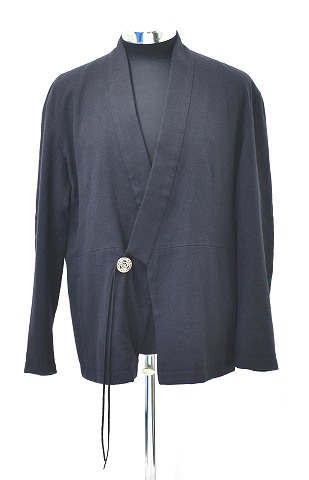 【新品】 Azuma. （アズマ） HAORI JACKET 羽織りジャケット BLACK 0　MADE IN JAPAN ブルゾン レイヤード おしゃれ
