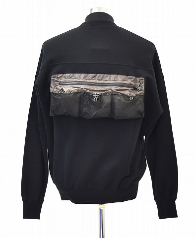 【新品】 MISTERGENTLEMAN （ミスタージェントルマン）BACK POUCH SWEAT SHIRT MGQ-LCS06 CREW-NECK クルーネック バックポーチ スウェット トレーナー シャツ BLACK M Mr.GENTLEMAN　MADE IN JAPAN プルオーバー ストリート アウトドア
