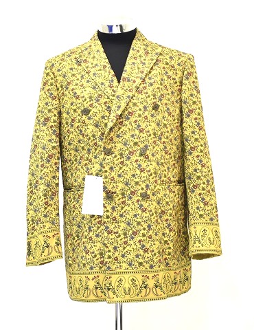 【新品】 MISTERGENTLEMAN (ミスタージェントルマン) FLOWER PAISLEY MODERN DOUBLE JACKET フラワーペイズリー モダン ダブルジャケット MGR-SJK03 BEIGE M Mr.GENTLEMAN テーラードジャケット　ブレザー 総柄