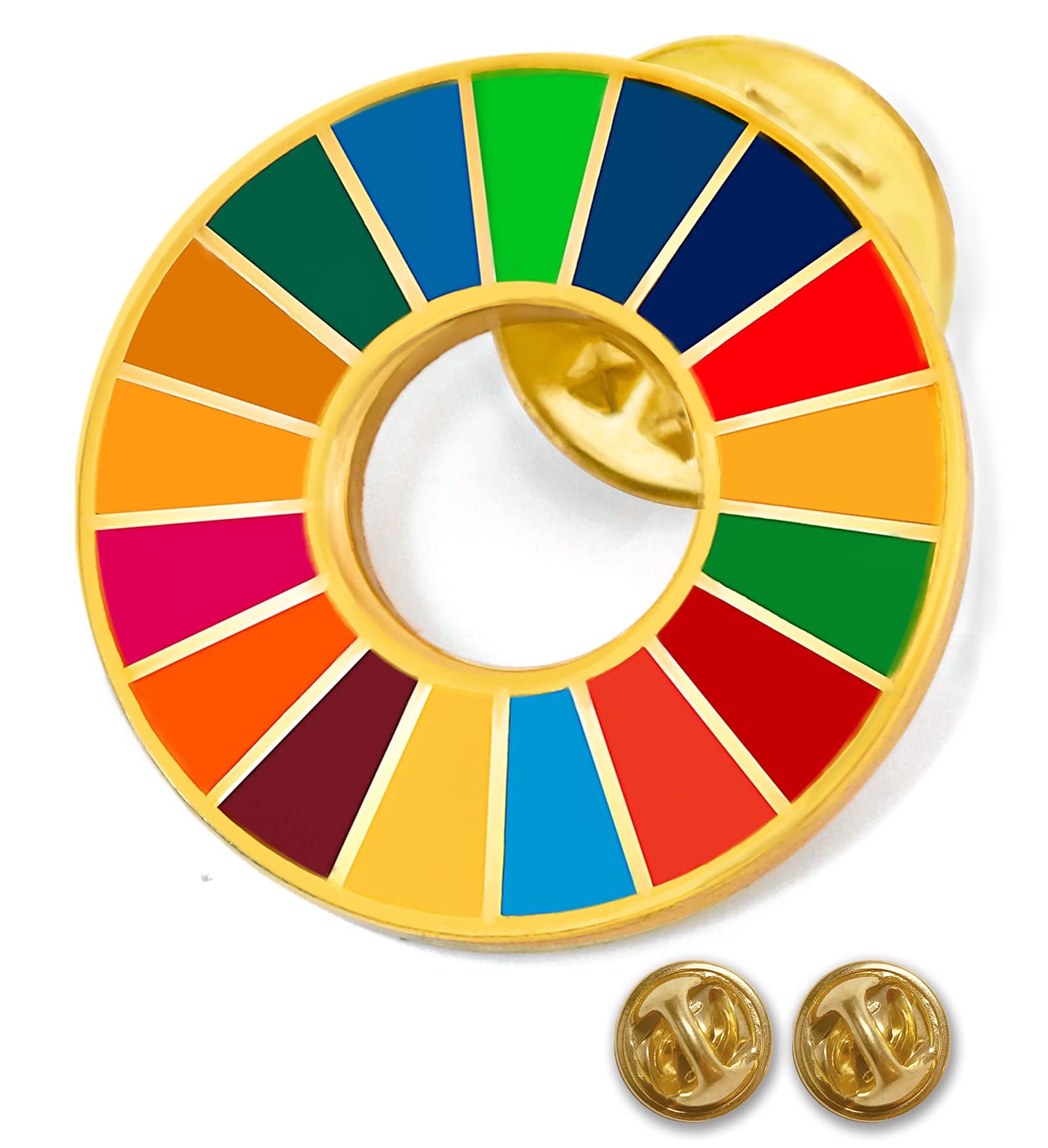 新作入荷!!】 1個セット 金色疑似七宝焼 sdgsバッチ ピンバッチ SDGs 国連バッヂ ピンバッジの留め具 3個付き qdtek.vn