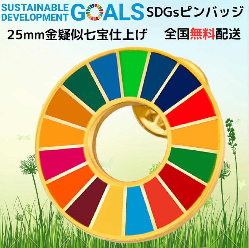 楽天市場】【国連本部公式最新仕様/インボイス制度対応】 SDGs バッジ ミニ【直径20mm小さめ】1個セット 金色疑似七宝焼 sdgsバッチ  ピンバッジ ピンバッチ SDGs 国連バッヂ ピンバッジ 企業・会社・団体で急速に採用が始まっています 留め具 3個付き : Green Life