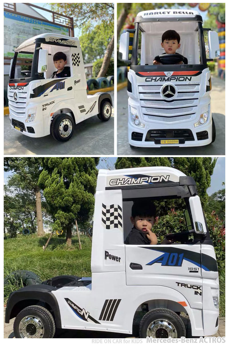 Actros 正規ライセンス品 電動乗用玩具 アクトロス 乗用ラジコン メルセデス ベンツ トラック 車 Mercedes Benz Actros ペダルとプロポで操作可能な電動ラジコンカー トラック 乗用玩具 Ribbonハンドル アクセル操作で子供も大満足 358 Green 電動乗用玩具