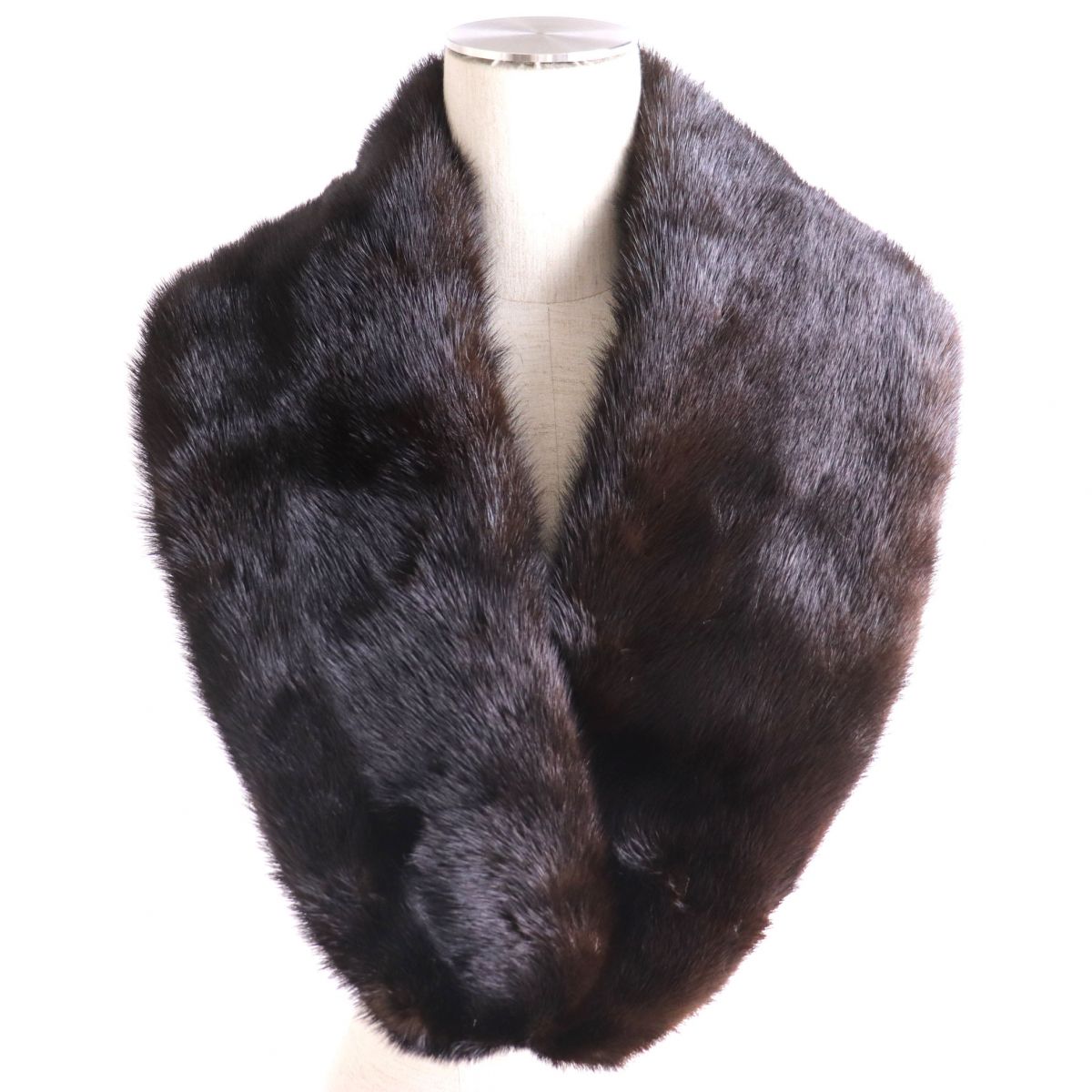 極美品　毛皮ミンクボレロ　ショール　ブラウン SAGA MINK サガミンク ストール ミンクファー MINK 毛皮