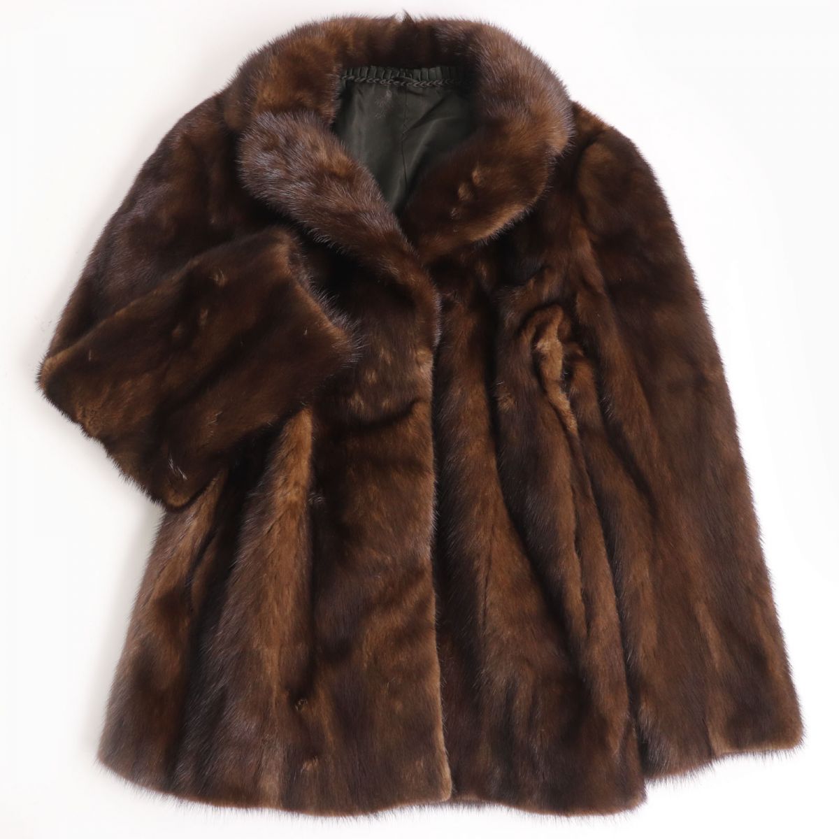 楽天市場】極美品☆MINK ミンク 切替デザイン 裏地花柄刺繍入り 本毛皮