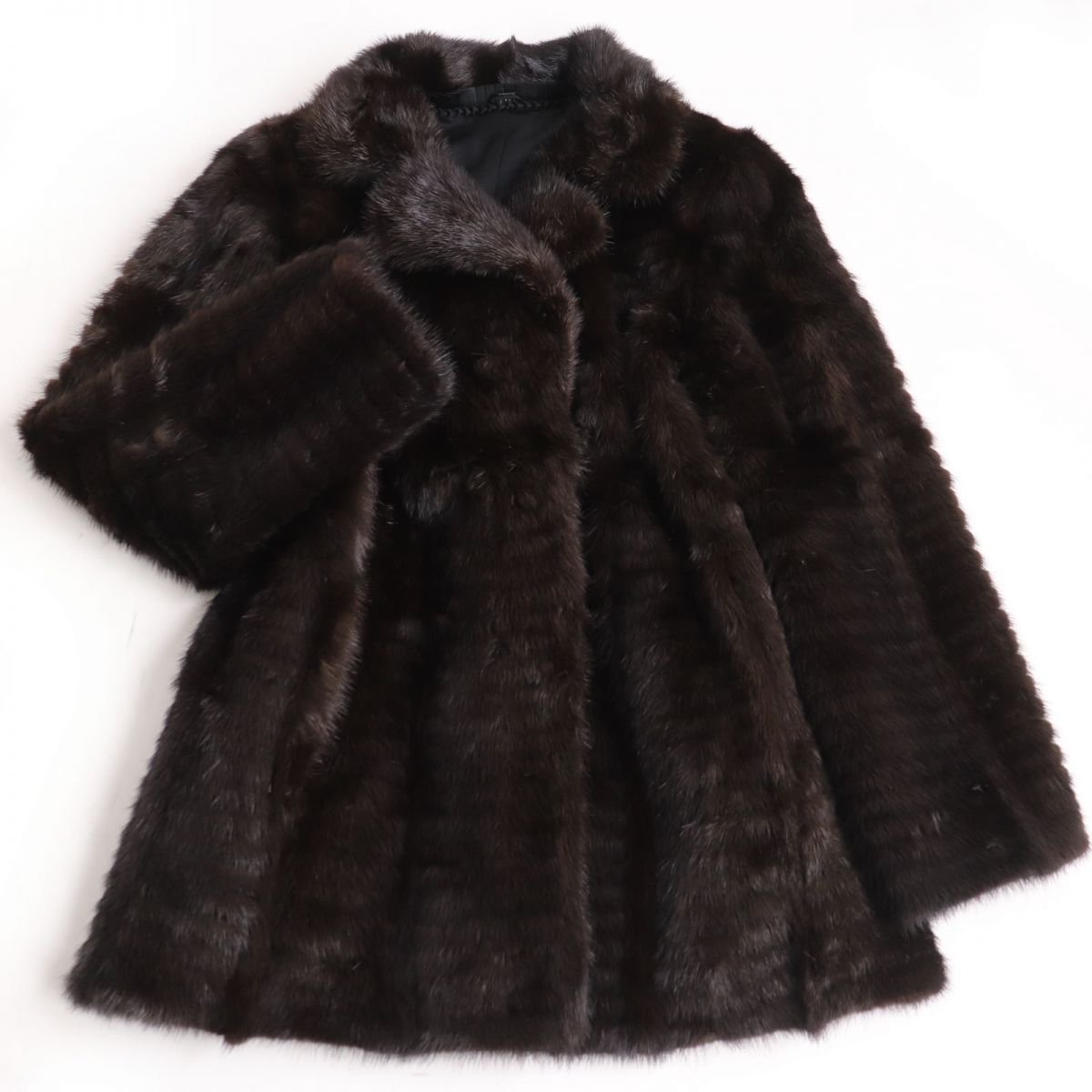 楽天市場】極美品☆MINK ミンク 本毛皮コート ブラウン 13号 毛質艶や