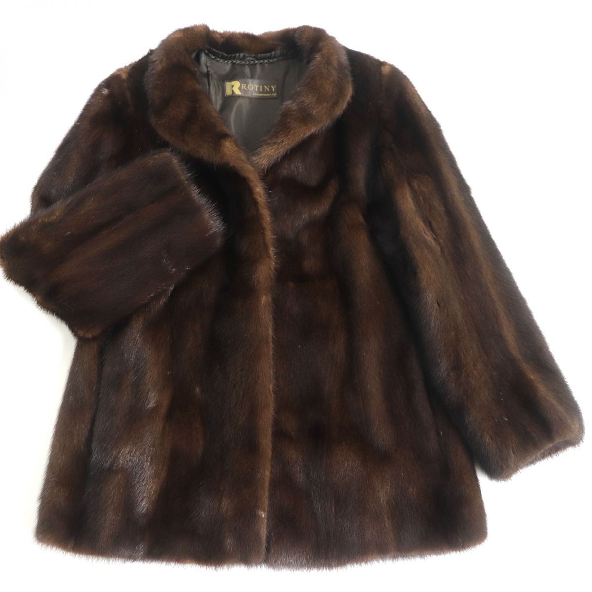 ロティニー FUR ミンク 毛皮 レディース ハーフ コート 13号 ブラウン