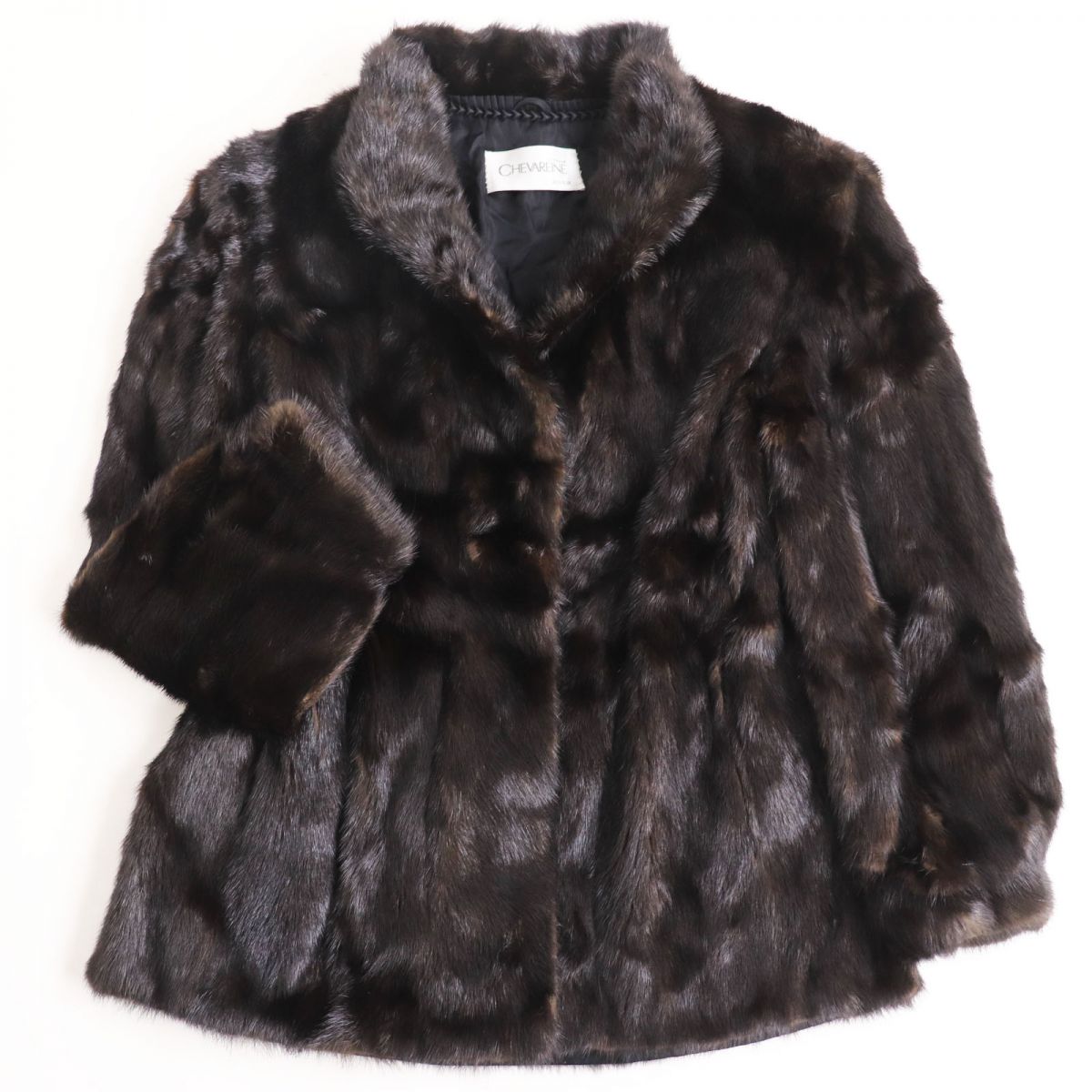 楽天市場】美品▽MINK デザインミンク 本毛皮コート ダークブラウン 毛 