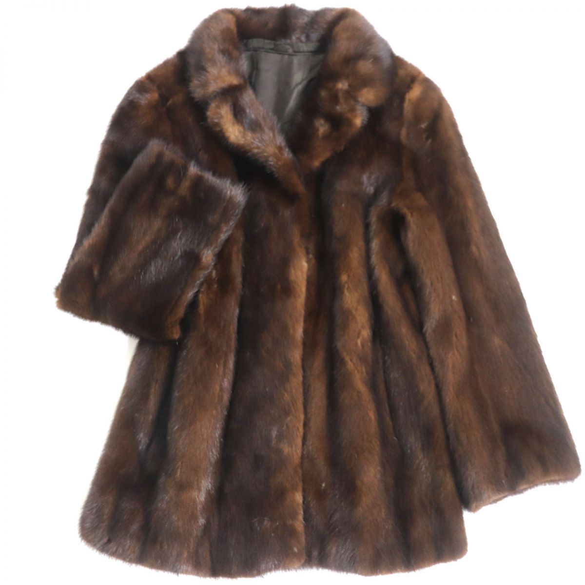 ROCHAS 　ロシャス　MINK　ミンク　毛皮　ショート　コート　ブラウン Short jacket in long-haired mink fur - brown - Yves Salomon – Yves