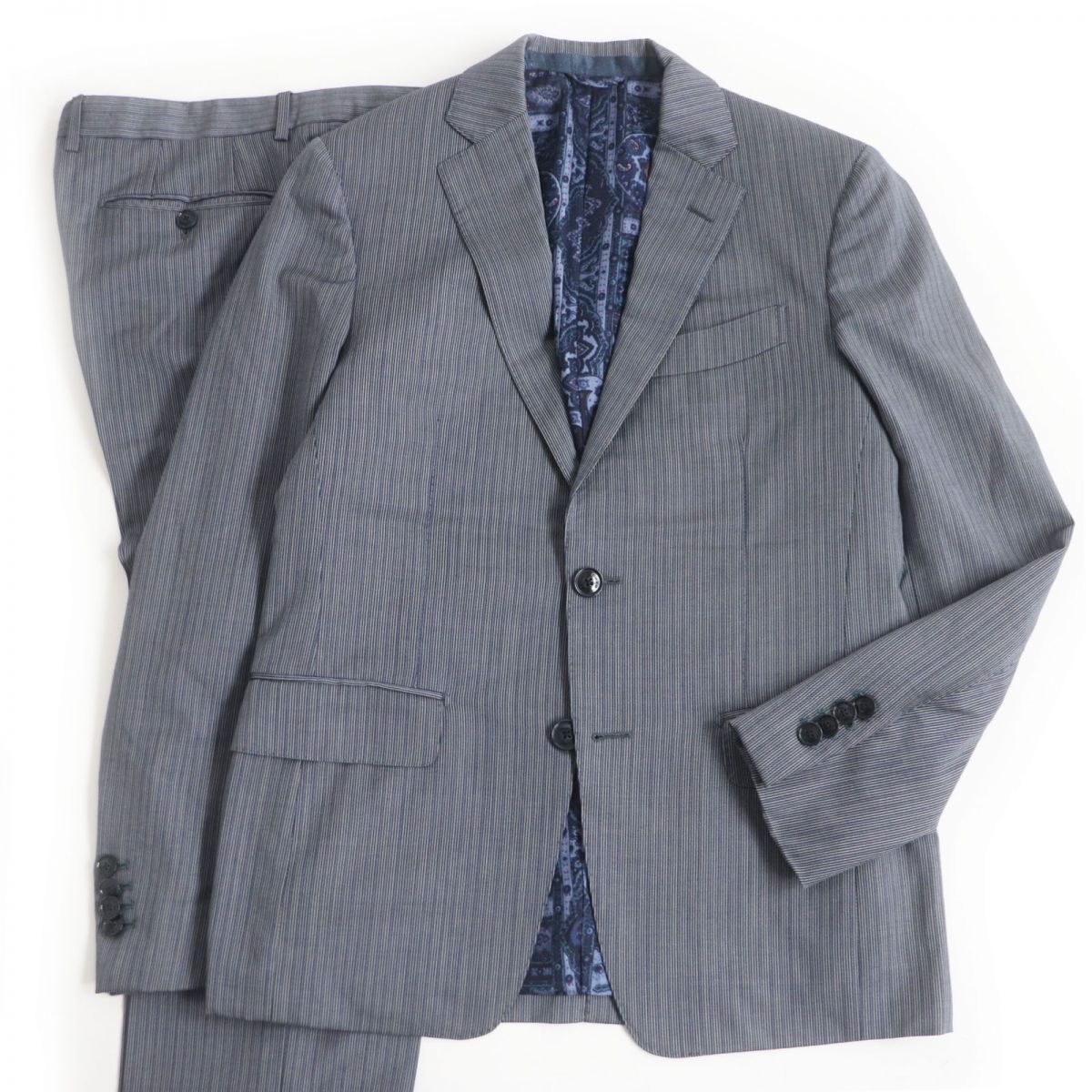 楽天市場】美品□ETRO/エトロ ストライプ/ペイズリー柄 裏シルク100 