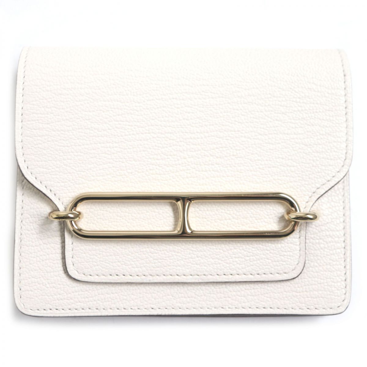 【ドンドン見直し】極美品▼HERMES エルメス ルリスリム シェーブルミゾル レザーコンパクトウォレット/財布 ナタ ゴールド金具 メンズ フランス製 U刻印【中古】