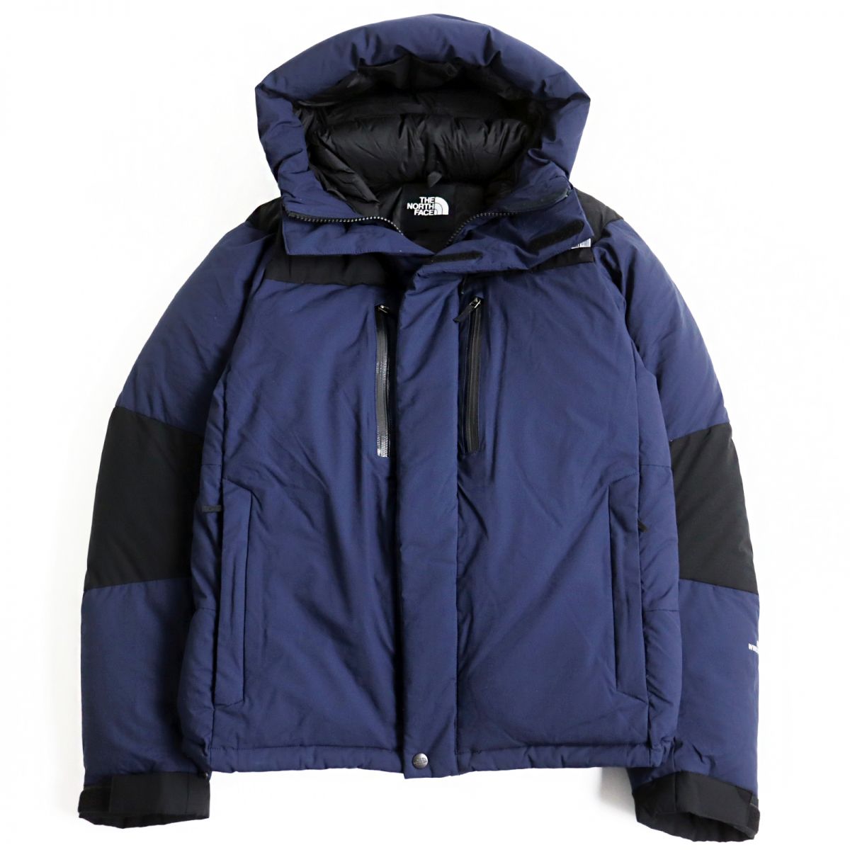 極美品●THE NORTH FACE ザ・ノースフェイス Baltro Light Jacket バルトロライトジャケット ND91840 GORE WINDSTOPER ダブルフラップ仕様 止水ファスナー ロゴ刺繍入り ダウンジャケット ネイビー×ブラック L 正規品 袋付き【中古】
