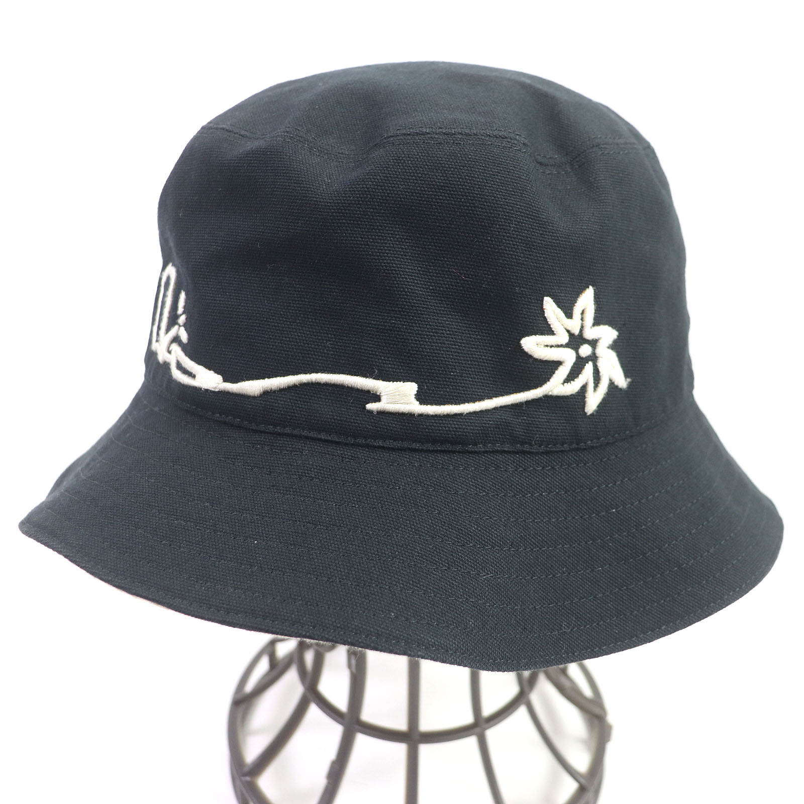 【ドンドン見直し】美品 DIOR ディオール オム Cactus Jack 22AW トラヴィススコット 033C906U4511 バケットハット 帽子 ブラック L イタリア製 正規品 メンズ