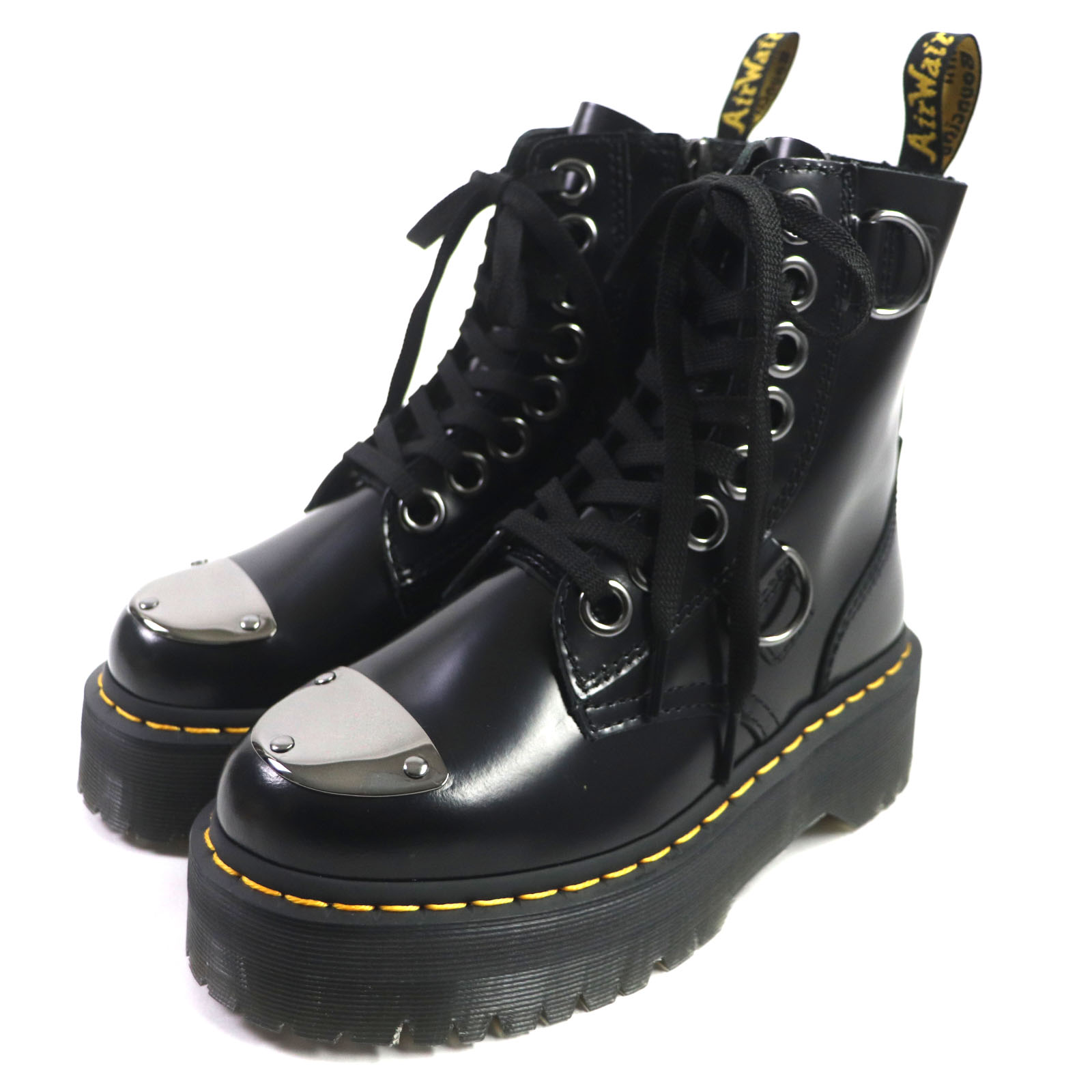 【ドンドン思いかえす】未当て嵌める品▼Dr.Martens 御医者さんマーチン 30789001 JADON ALT ジェドン なめし革 スピード競技膨れ上がる ブーツ 黒いこと UK 3 箱付き添い人 レディース【中古】 靴-その他-レディース靴