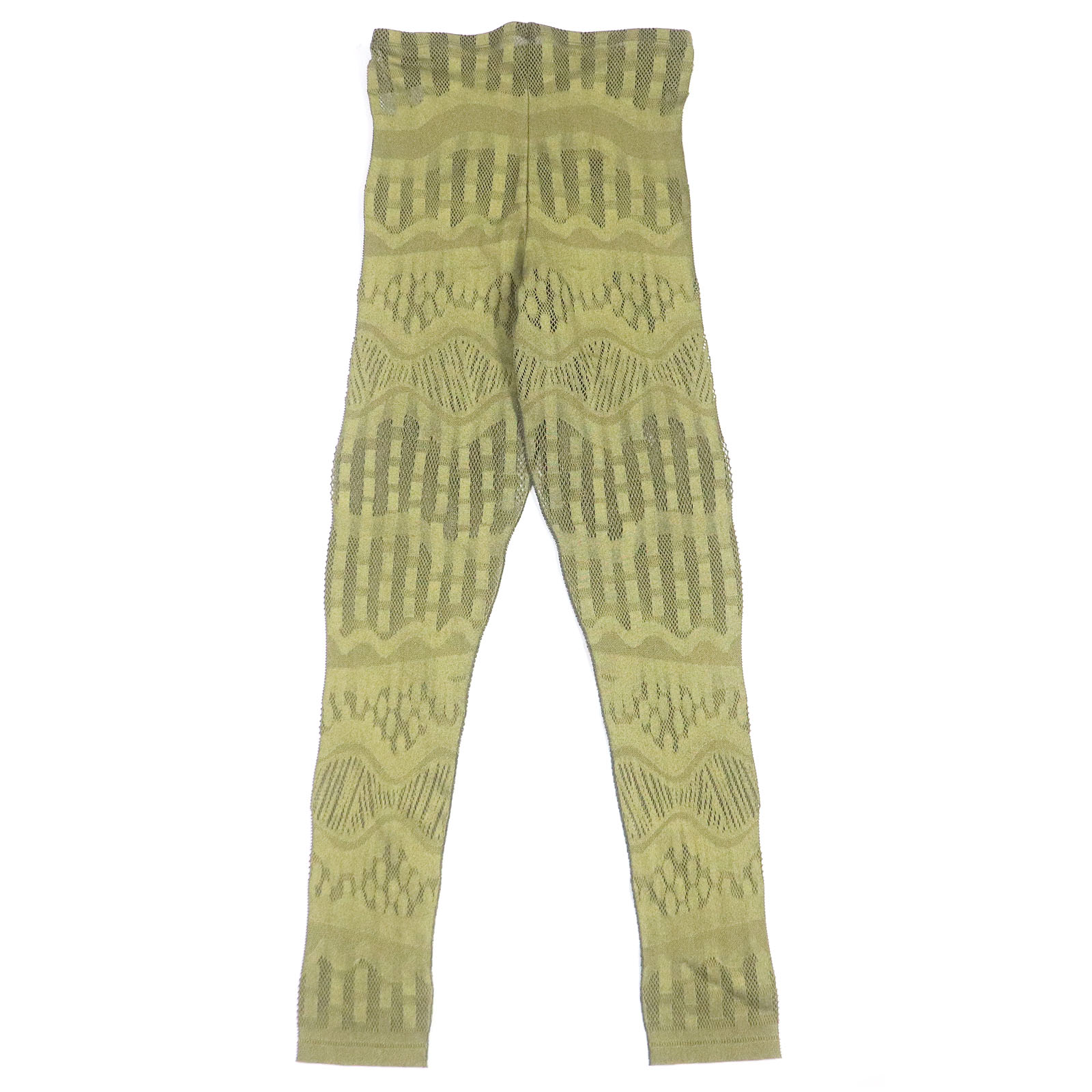 未使用品□PLEATS PLEASE プリーツプリーズ イッセイミヤケ PP01LF932 A-poc inside 織柄 レギンス スパッツ ストレッチパンツ イエロー 3 日本製 正規品 レディース 伸縮性◎【中古】