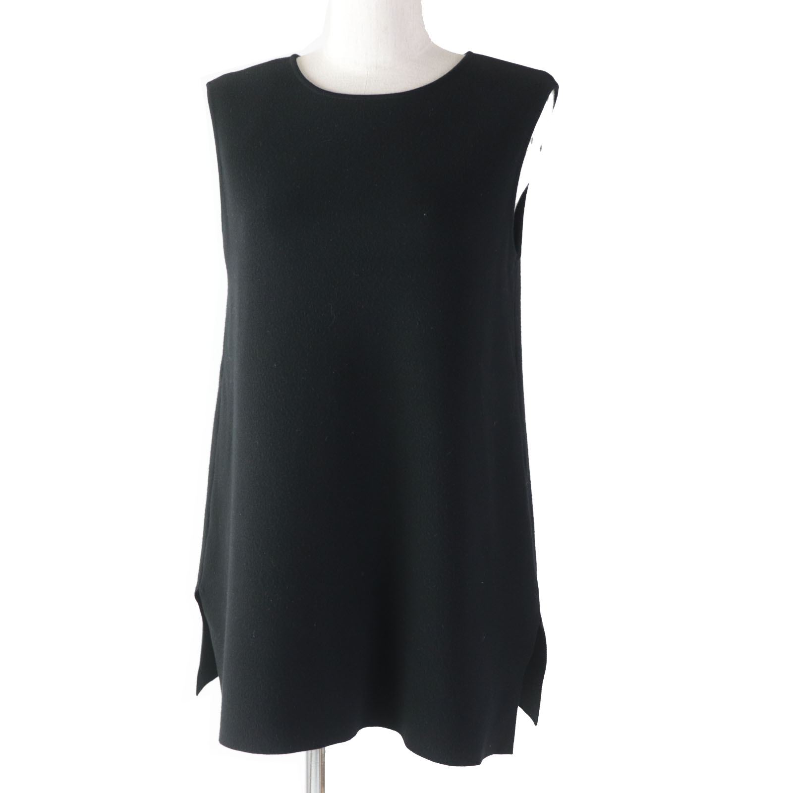 美品【FOXEY 】ダークブルー　 ファー襟 ノースリーブドレス 00003997-3.jpg