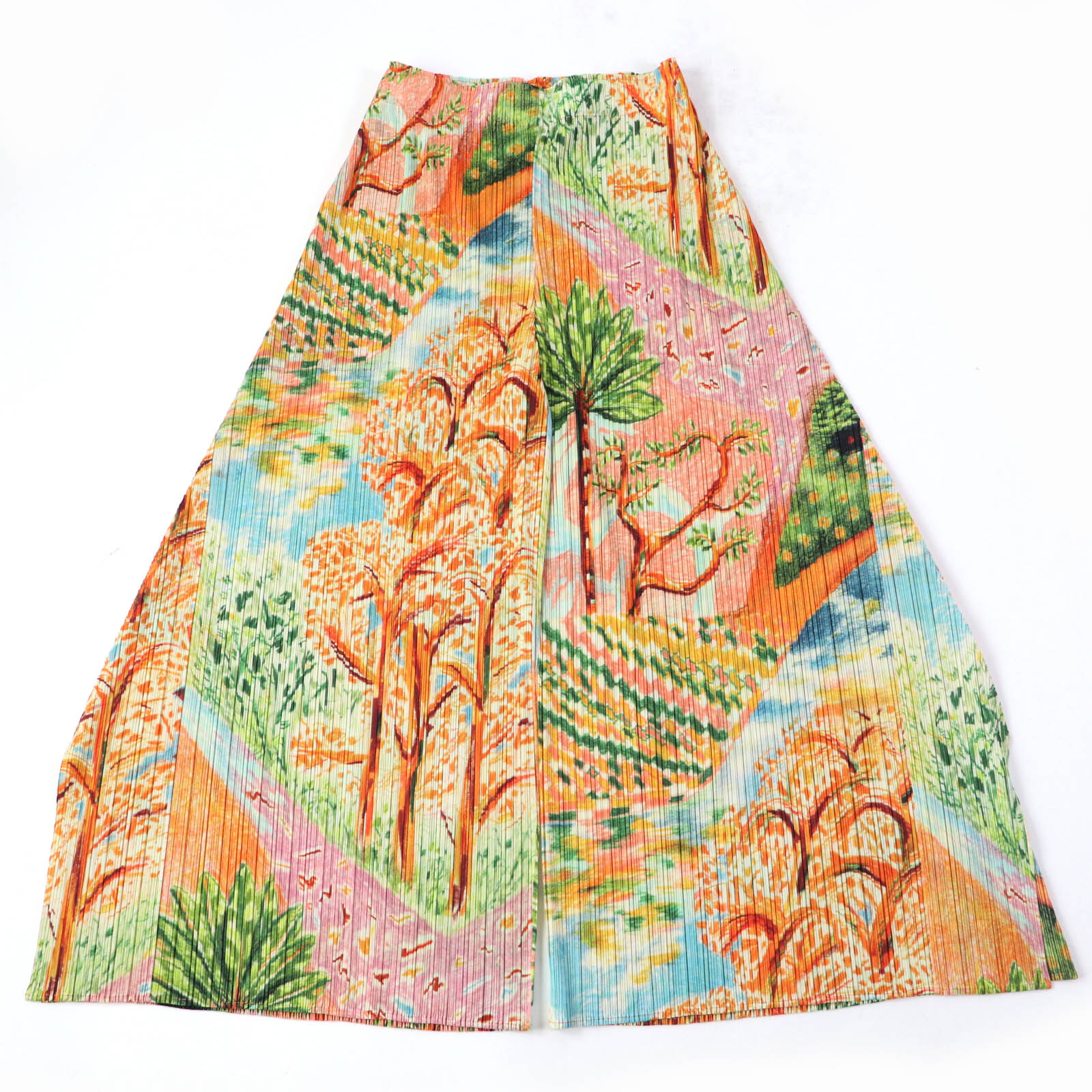 【ドンドン思いかえす】極美品☆PLEATS PLEASE 筋目プリーズ イッセイミヤケ 2023年製 PP31JF705 PROMENADE 総柄刷り上げる 広々としたズボン下 マルチ色つや 4 日本製 置き目品 レディース【中古】