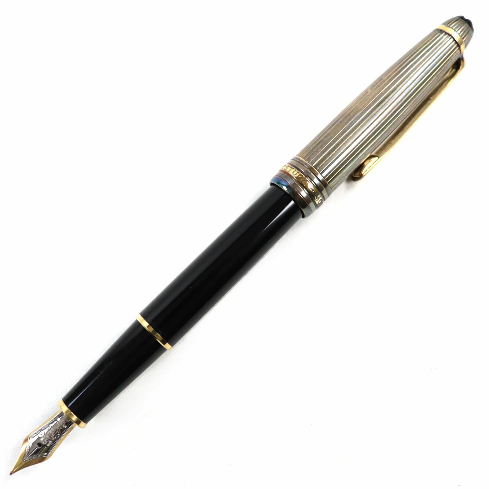 楽天市場】美品▽MONTBLANC モンブラン マイスターシュテュック 1641 ソリテール ドゥエ ホワイトスター SV925 ペン先18K 万年筆  シルバー×ゴールド×ブラック Mニブ ドイツ製 重量15.96g(キャップのみ) コンバーター付き【中古】 : 衣類＆ブランドリサイクル GREEN