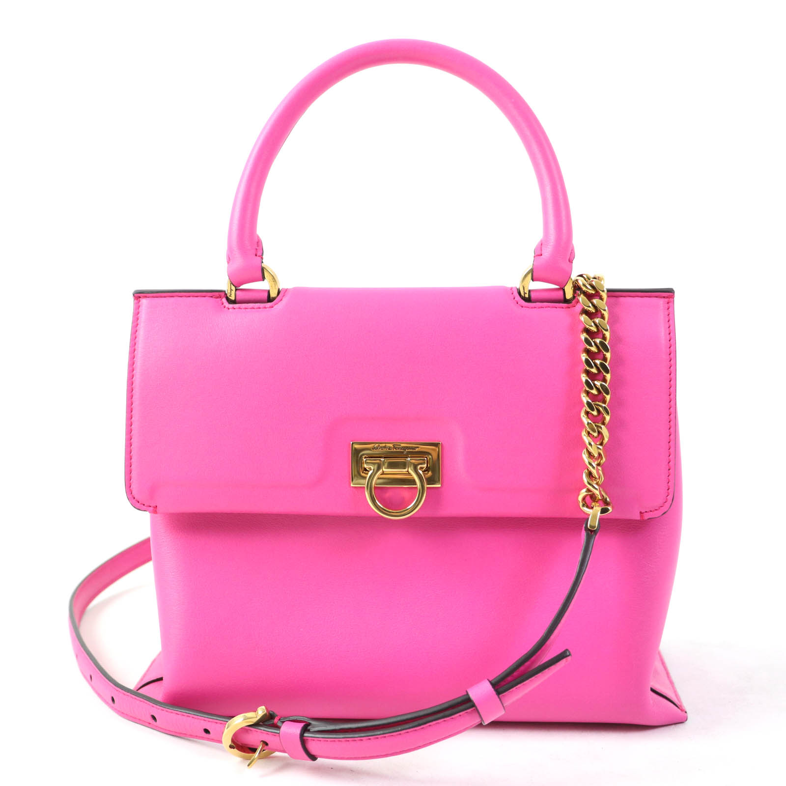 【新品同等美品】Salvatore Ferragamo フェラガモ　セレモニー フェラガモ 長財布 財布 レディース ガンチーニ 二つ折り キャラ