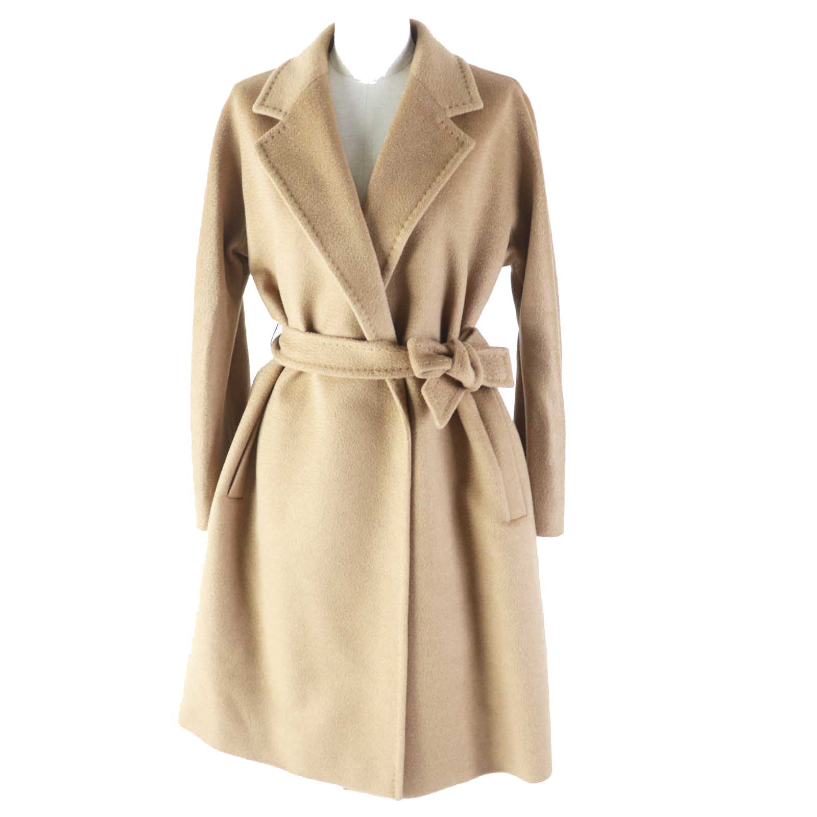 マックスマーラキャメル100％ベルテッドコート■白タグ■マニュエラマヌエラ マニュエラ] ピュア キャメル アイコン コート, camel | Max Mara