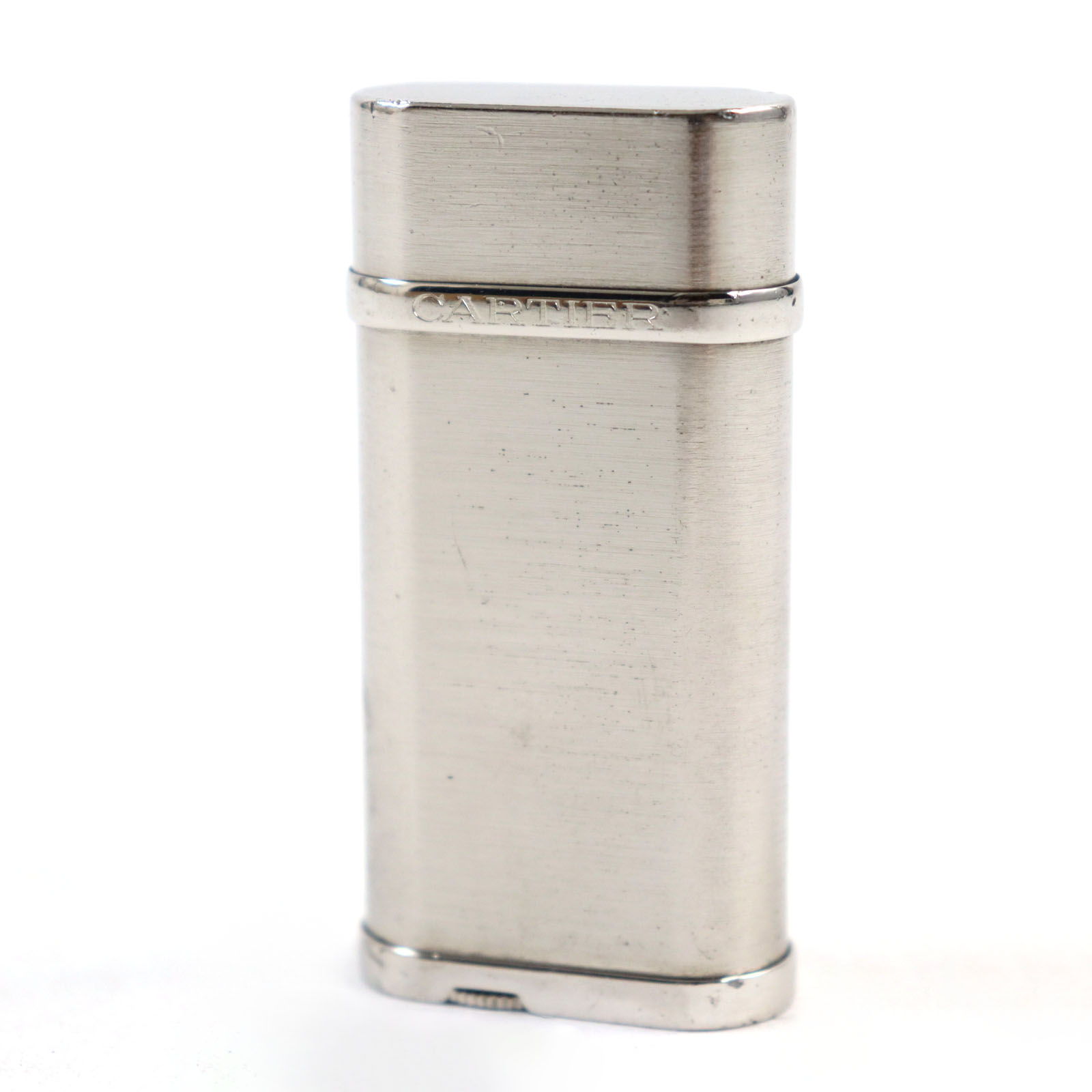 Cartier - Cartier カルティエ ライター ゴドロン 2Cデコール ハッピーバースデー オーバル シルバー ロゴ 総柄 着火確認済み 【中古】 22506K75 良品△Cartier カルティエ ゴドロン 2Cデコール／ハッピー