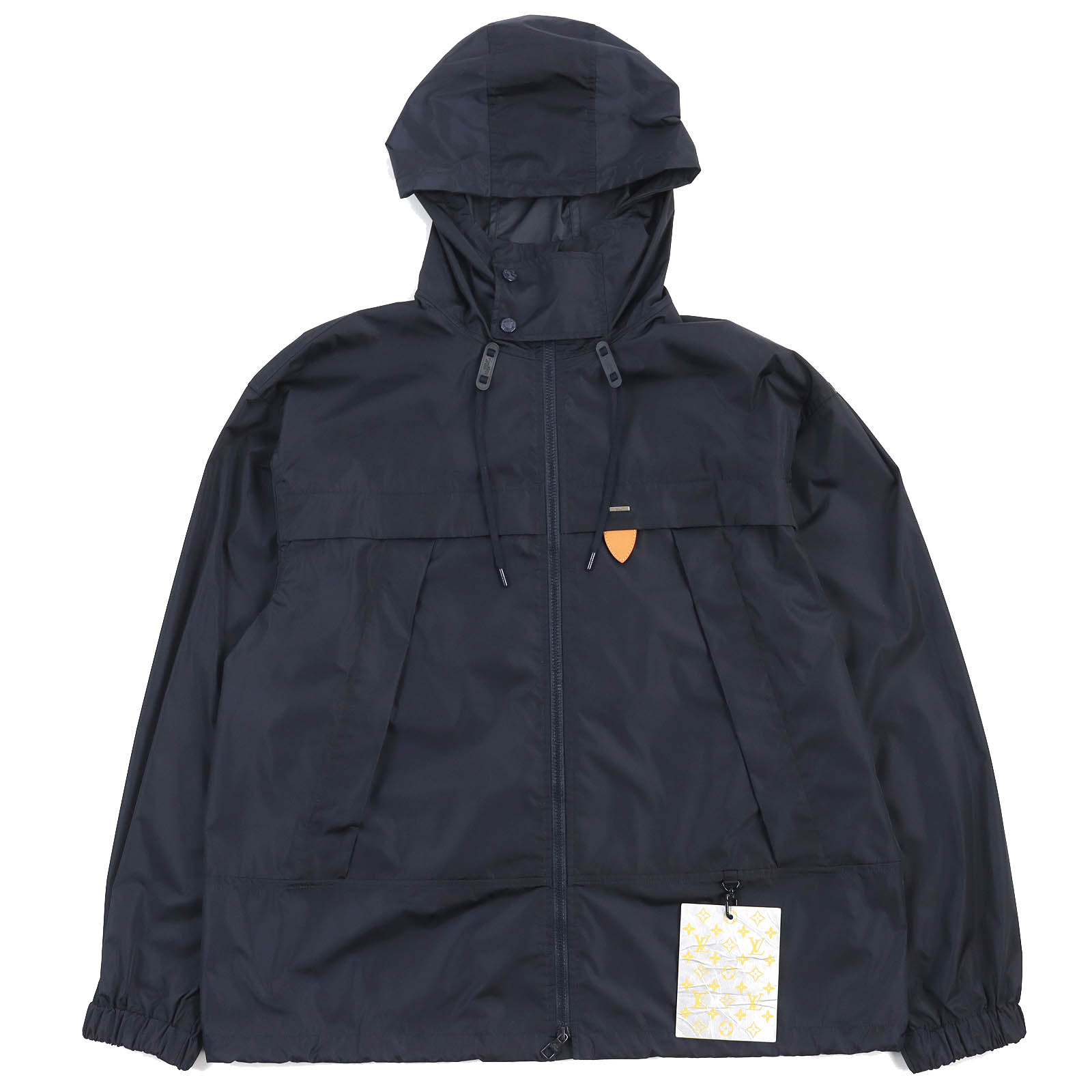 美品△LOUIS VUITTON ルイヴィトン HHB51WNKJ ステープルズエディション ロゴプレート レザー使い フーデッド ZIP UP ナイロン ジャケット ネイビー 52 イタリア製 正規品 メンズ【中古】|衣類&ブランドリサイクル GREEN