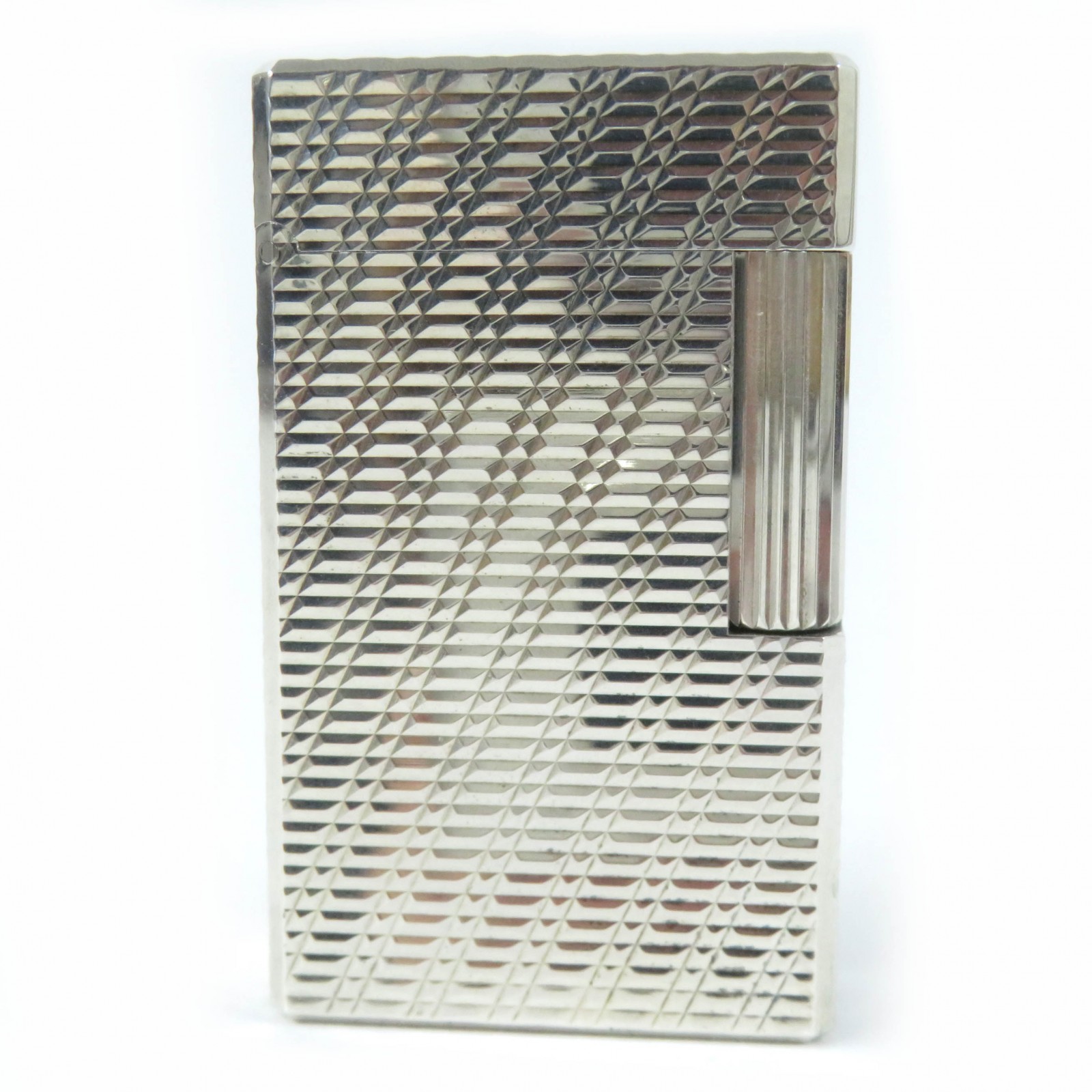 外装美品☆Dupont デュポン ライン1 ロング スクエア 総柄 ローラー式 ガスライター シルバー フランス製 メンズ 着火不可【中古】｜衣類＆ブランドリサイクル GREEN