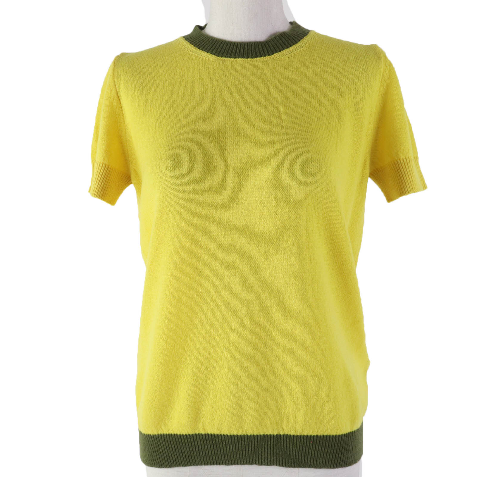 極美品☆MONCLER モンクレール MAGLIA カシミヤ100% 半袖ニット トップス イエロー カーキ M 正規品 レディース【中古】|衣類&ブランドリサイクル GREEN