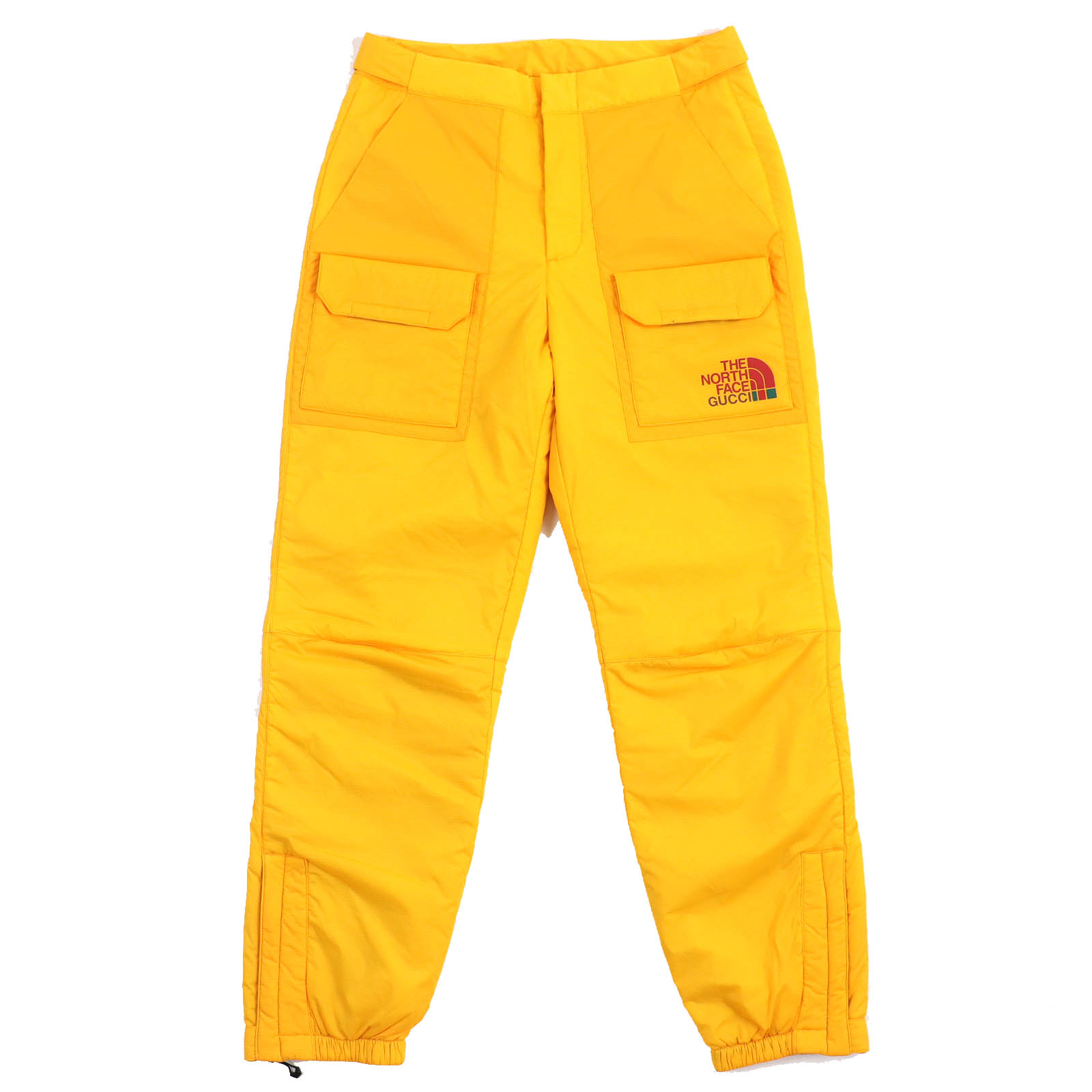 未使用品△GUCCI THE NORTH FACE グッチ ザ・ノースフェイス 22SS 663764 ロゴプリント 中綿 ボトムス カーゴパンツ イエロー S 正規品 メンズ オススメ◎【中古】