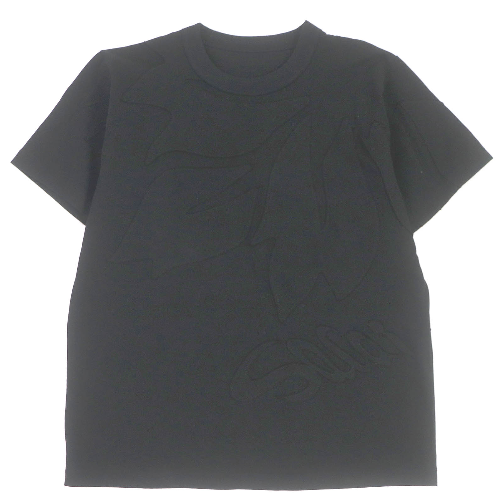 極美品□Sacai サカイ 24-0795S Floral Embroiderd Patch コットン100％ 半袖Ｔシャツ カットソー ブラック 2 日本製 正規品 メンズ【中古】 11,880円
