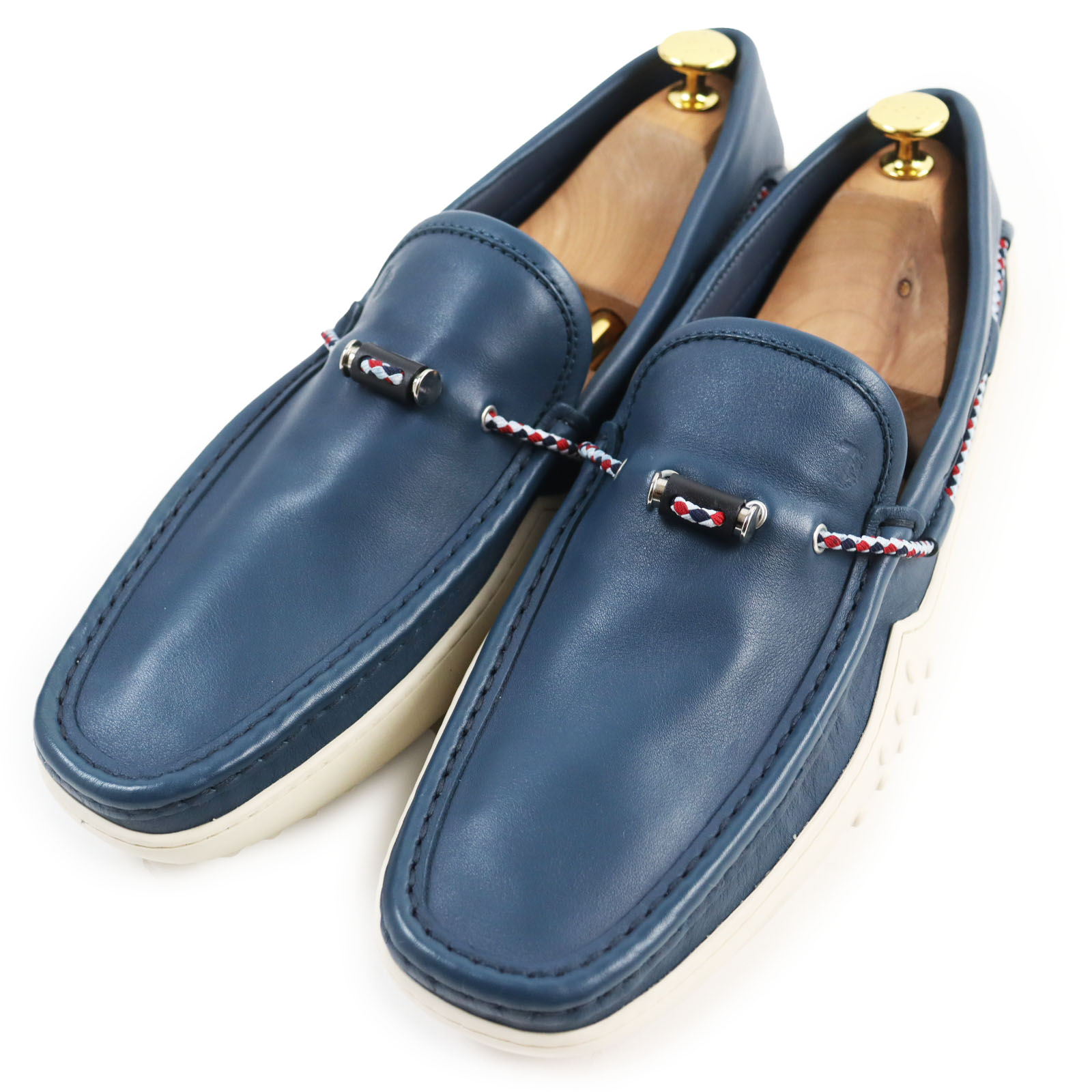 未使用品●TOD’S トッズ XXM24C0CW00SFR PANTOFOLA FERMACORDA GOMMINO 24C ロゴ入り レザー ドライビングシューズ ネイビー 10.5 箱・保存袋付き イタリア製 メンズ【中古】|衣類&ブランドリサイクル GREEN