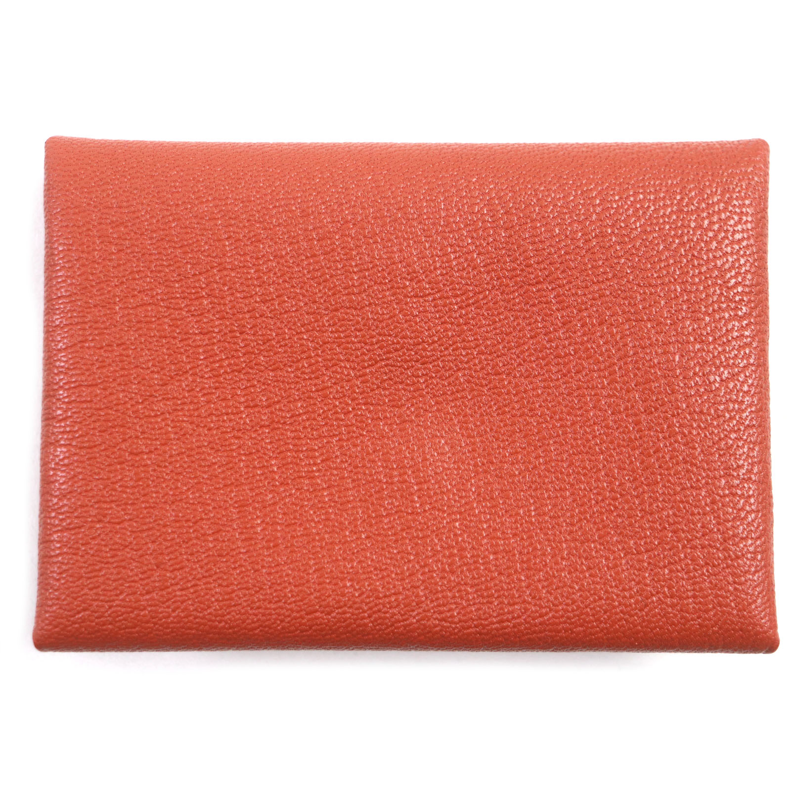 未当て嵌める品▼HERMES エルメス カルヴィ 二人組 ブリック しろがね色金具 シェーブルミゾル なめし革コインケース W目じるし 箱付き添い人 フランス共和国製 メンズ【中古】