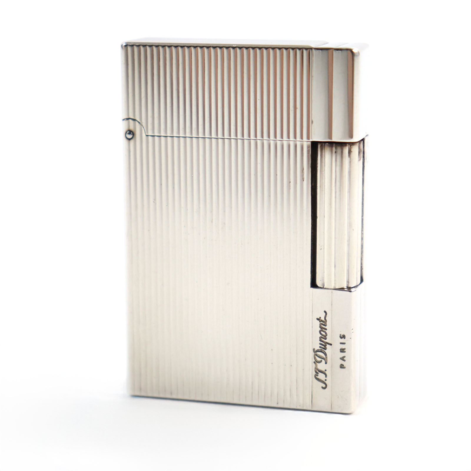 美品　ST.dupont　デュポン　ガスライター　シルバー　着火良品　波形模様 S.T.DUPONT デュポン ガスライター シルバー 着火確認済み 1E
