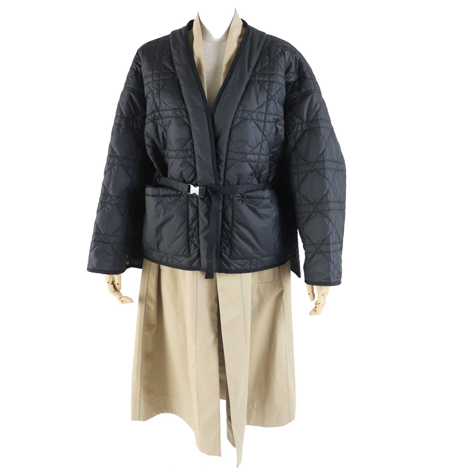 Christian Dior ベージュ ウールコート Vintage Christian Dior Beige Fur Coat Full Length Belted