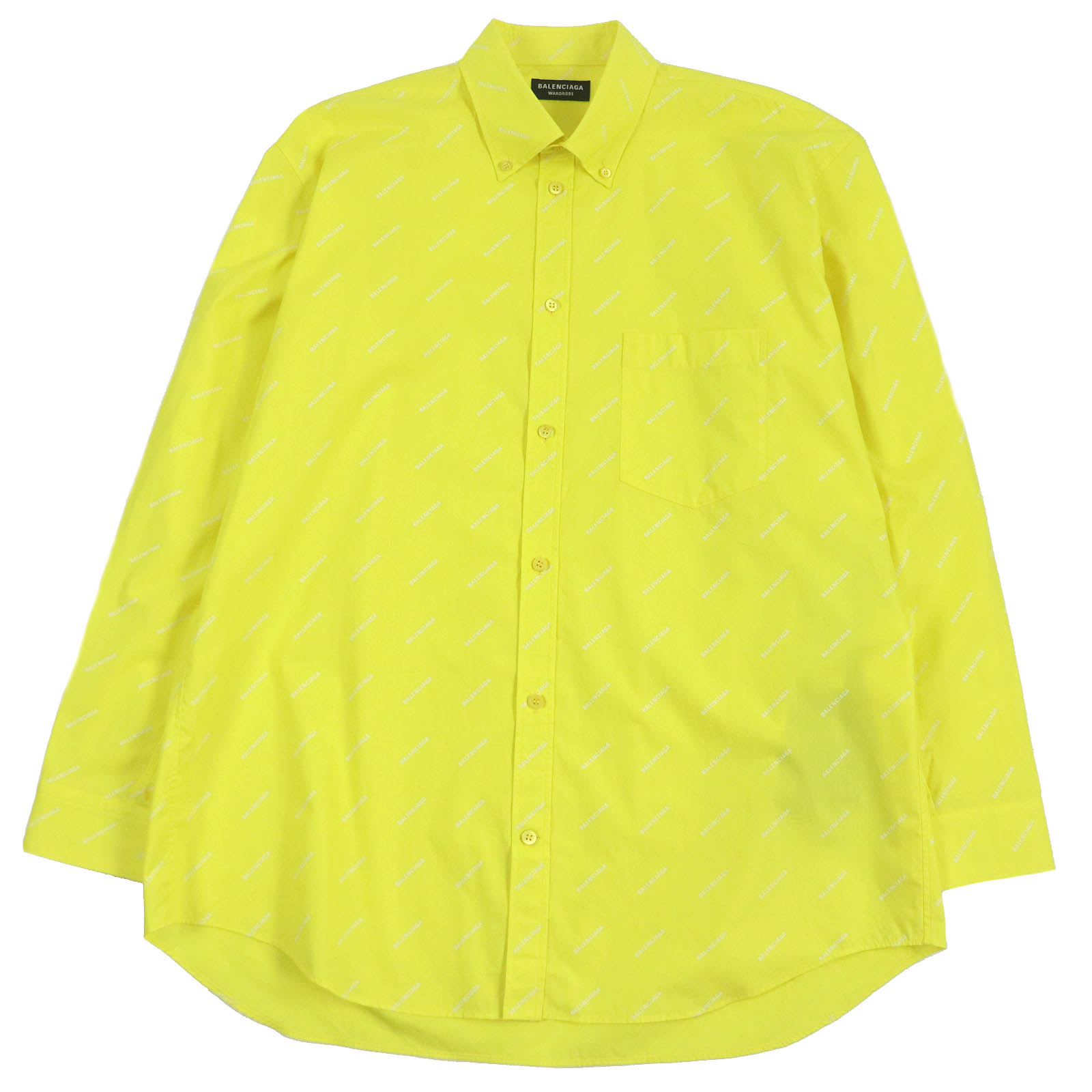 美品 BALENCIAGA オーバーサイズ ストライプシャツ 34 イエロー 中古】 BALENCIAGA バレンシアガ ストライプ オーバーサイズ