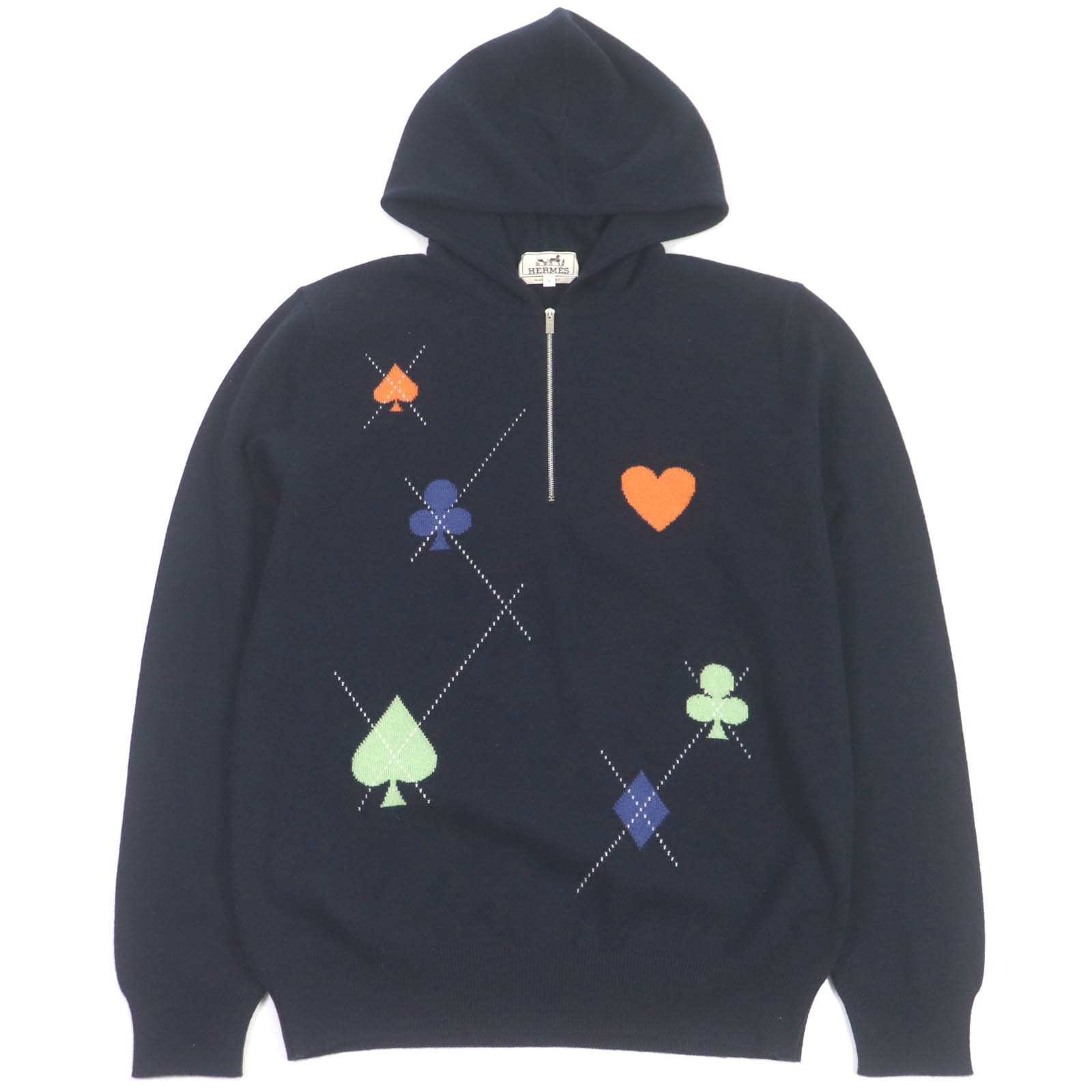 Hermes 20年 馬具柄 カシミヤ混 ニット ワンピース トップス グレー 36 (204057
