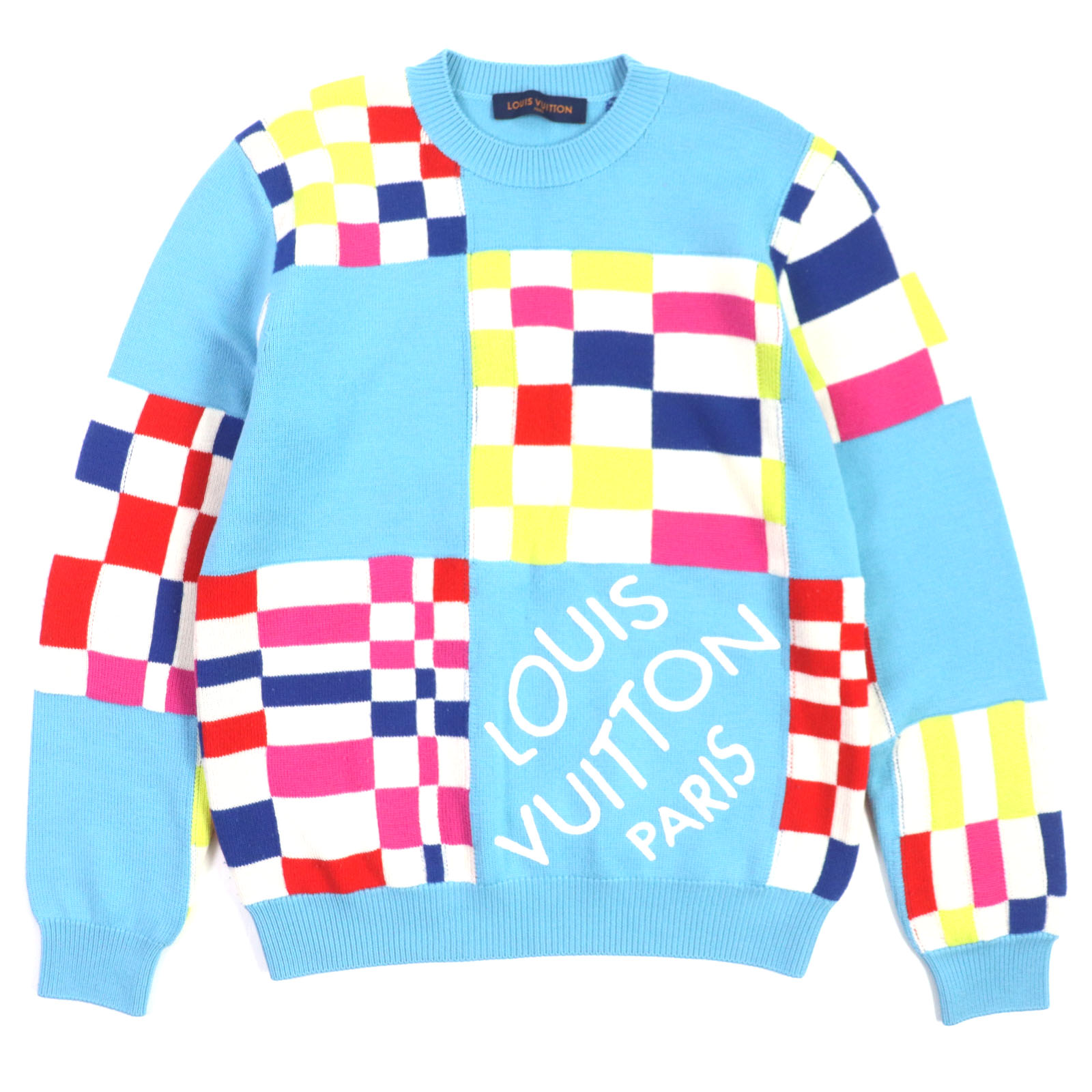 LOUIS VUITTON ルイヴィトン ダミエ メンズ　ニット セーター L LOUIS VUITTON ルイヴィトン ダミエ セーター ニット ブラック