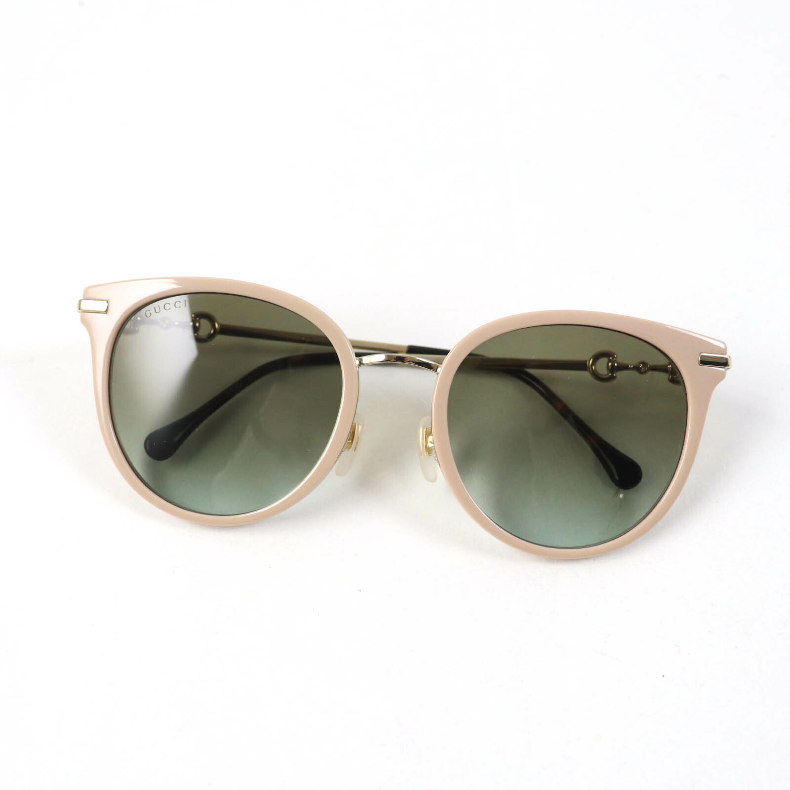 美品★GUCCI グッチ GG1015 ホースビット アジアンフィット サングラス アイウェア ベージュ ゴールド 56□21 145 ケース付き レディース【中古】 15,466円
